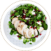 Lambs lettuce with chicken, pomegranate seeds and feta cheese 11509984